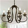 Ganeed Lampadario Vintage 6 Luci Nero Sospensione | Lampadario Country Francese a Candela in Metallo con Catena Regolabile per Sala da Pranzo Cucina Isola Foyer