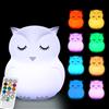Glinrui Grande Luce Notturna Bambini gufo LED lampada per cameretta neonato, luce allattamento in Silicone lampada per dormire, regali multicolore per neonati, bambine, ragazze adolescenti - Grande