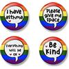 Generic Asthma Badge Set, 4 Badges, Badge Packs, Asthma Button Badge, I have Asthma, Be kind, Please give me space, Everything will be ok, Medical alert, Difficulty breathing, Awareness (Rainbow)