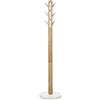 Umbra Flapper Attaccapanni da terra con 9 ganci ribaltabili, Legno di hevea, Bianco/naturale