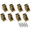 LIKERAINY Cerniera Pieghevole Blocca Supporto Estensione Staffe Invisibili per Gambe e Panche da Tavolo Mobili Letto Ferro Zincato con Colore Giallo 8pcs