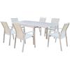 MIlani Home JERRI - set tavolo in alluminio cm 90/180 x 90 x 75 h con 6 poltrone Lotus