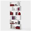 Fores Libreria Alta Moderna Design A Zig Zag 80x25x192 Bianco Lucido Athena