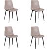 Bizzotto Sedia Da Interno In Ecopelle Beige Vintage Senza Braccioli Kyra Bizzotto - 4 Pz