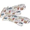 SPOTTED DOG GIFT COMPANY - Guanti da forno con motivo gatti - resistente al calore - idee regalo per donna, amanti dei gatti e cuochi - 2 pezzi