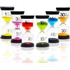 Dream HorseX Clessidra Set, Colorata Clessidra Sabbia al contrario in Vetro Sand Clock Timer Sandglass Set, Play Game, Home Office Decoration, 1min / 3min / 5min / 10minuti / 15 minuti / 30minuti