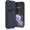 kwmobile Custodia Compatibile con Apple iPhone 11 Cover - Back Case Cellulare con Slot Porta Carte - Morbida in Silicone TPU blu scuro