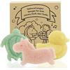 myHomeBody Spugne Konjac naturali dalle forme decorative per la pulizia del viso e del corpo, pulizia delicata, set da 3 pezzi. Forme incluse: Unicorno, Papera, Tartaruga marina