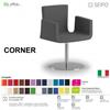 SEIPO CORNER CR0011 poltrona auto allineante imbottita base zavorrata tonda cromata ecopelle D2 SEIPO