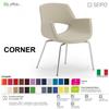 SEIPO CORNER CR0031 Poltrona fissa Quattro piedi in tubo di acciaio cromato ecopelle D2 SEIPO