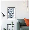 Homemania 8681847122272 Quadro Navy Blue Lines Decoro Stampa, Disegno Cornice, Pannello, Multicolore, in Polistirene, MDF, 72x46 cm (1 Pezzo)