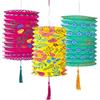 Talking Tables 3 x Lanterne Cinesi di Carta Boho con Nappe | Decorazioni Rosa, Gialle e Blu per Compleanno, Garden Party e Fiesta Messicana