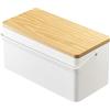 Yamazaki 5060 TOWER Sewing Box, white, Steel/Wood/ABS Resin/Cotton/Polyester, 27 x 14 x 13.5 cm