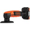 BLACK+DECKER Levigatrice di vendita al dettaglio senza fili, vassoio triangolare 89 mm, 1 batteria, 40 minuti, con una sola batteria, 1 abrasivo, in rete, 12 V, 1 sacchetto di stoccaggio, BDCDS12S1-QW