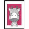 Artze Wall Art Poster per cameretta dei bambini, motivo: giraffa, 40 cm di larghezza x 50 cm di altezza, rosa brillante