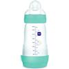 MAM Biberon Anticocoliche, 2-4 mesi, 260 ml, con tettarella a 2 flusso medio in silicone, facile da accettare, auto-sterilizzabile, facile da pulire, Easy Start Anti-Colic, blu opaco, confezione da 1