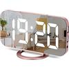 Sukeen Sveglia da comodino digitale con schermo LED grande dimmerabile, con 3 livelli di luminosità, 2 porte USB, snooze, una decorazione moderna per la casa e la camera da letto, oro rosa