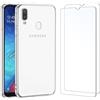 NEW'C Cover per Samsung Galaxy A20e Gel TPU in silicone custodia ultra trasparente e 2 × vetro temperato per Samsung Galaxy A20e, Pellicola proteggi schermo