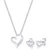DIAMORE Elli diamonds Gioielli Set Donne Orecchini Cuore Amore con diamante (0.075 Ct.) In Argento Sterling 925