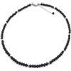 Generic Collana uomo con perle di pietra lavica da 4 mm e perle acciaio