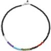 Generic Collana uomo con pietre per i sette chakra e perle di pietra lavica da 4mm