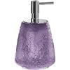 GEDY G-Irina, Dispenser Sapone Viola, Dosatore Sapone Bagno in Resina Trasparente, Fatto a Mano, Garanzia 2 Anni, Misure 16 x 9,9 x 9,9 CM e Peso 0,616 kg