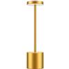 HYMZP Lampada da Tavolo Senza Fili，5000mAh Ricaricabile LED Eye-Protect Lampada da Tavolo,Dimmerabile, Lampada in metallo, per Sala da Pranzo,Camera da Letto,All'aperto(Oro)