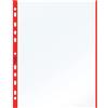 FAVORIT 10 BUSTE FORATE 21x29.7cm C/BANDA COLORE ROSSO 01/0165