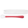 Nuby - Cucchiaio in silicone morbido con contenitore - Cucchiaio flessibile con manico Easy Grip™ e silicone delicato per neonati e bambini - Senza BPA - Rosa - 6+ mesi