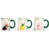 Excelsa Tropical Set 6 Tazze Mug, Ceramica, Bianco con Decorazioni