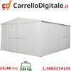notek Box in Acciaio Zincato Casetta da Giardino in Lamiera 3.60 x 4.30 m x h2.10 m - 185 KG - 15,48 metri quadri - BIANCO
