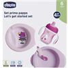 Chicco Let's Get Started Set Pappa 6M+ Colore Rosa, 1 Cup + 2 Piatti + 1 Posata