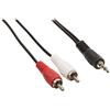 Valueline VLAB22200B30 Cavo Adattatore, Audio Jack Stereo Maschio 3.5 mm a 2xRCA Maschio, Lunghezza 3 m, Nero