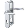 HOPPE VERONA - Maniglia per porta d'ingresso, conforme alla norma DIN, distanza 92 mm, argento anodizzato, cilindro profilato per porta spessore 67-72 mm, senza protezione da trazione, test: RC2 secondo EN 1906, 1 pezzo di sicurezza