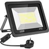 Eleganted Faretto LED da Esterno 100W, 6500K Faro LED Bianco Freddo Proiettori IP66 Luci da Esterno per Terrazza Garden Garage Sportplace