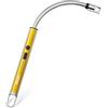 VEHHE accendino lungo, Accendigas USB Ricaricabile，Accendigas Elettrico Cucina Accendino Lungo per Candele leggere Stufe a gas Barbecue da campeggio, Accendino Candele a 360°Flessibile Dorata