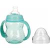 Nuby Nûby NV03001AQUA, Biberon educativo realizzato in Tritan con beccuccio a collo medio - Verde Aqua - 240ml - 6m+