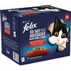 Felix Le Ghiottonerie in Gelatina 24 x 85 g Alimento umido per gatto - Varietà di carne (Pollo, Manzo, Coniglio, Agnello)