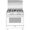 GLEM GAS AS854GX CUCINA 80x50 4 FUOCHI FORNO A GAS 61LT CON GRILL ELETTRICO  SCALDAVIVANDE COLORE