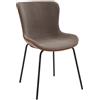 Set di sedie KARLIN imbottite con gambe in metallo verniciato nero