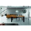 Tavolo PARIOLI massello rovere nodato sp. 4 180×90 cm (Grano) con gambe tradizionali