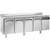 Tavolo Refrigerato Professionale 4 Porte con Piano Profondità 60 cm, con Alzatina, -2°/+8°C, in Acciaio Inox AISI 304