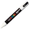 UNI MITSUBISHI Marcatore a base d'acqua Uni Posca PC5M - punta tonda media da 1,8mm a 2,5mm - bianco - Uni Mitsubishi (unità vendita 1 pz.)