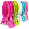 TOKERD 10 Pezzi Extra Grande Mollette per Telo Mare Mollette in Plastica Colori Brillanti Clip per Telo Mare di Vestiti Antivento Pioli Supporti per Telo Mare, Trapunta, Tappeto
