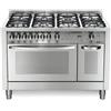 Lofra PD126GV+E/2Ci Cucina Gas 7 Fornelli con 2 Forni, Elettrico e naturale da 120 cm Acciaio inossidabile