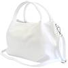 AMBRA Moda AmbraModa borsa a mano di donna, borsa a tracolla, borsa a spalla italiana in vera pelle dollaro GL023 (bianco)