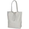 AmbraModa GL032 - Borsa italiana, borsa a mano da donna, shopper, borsa a spalla, con piccola sacca interna realizzata in vera pelle (grigio)