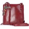Catwalk Collection Handbags - Vera Pelle - Medio - Borse a Tracolla/Borsa a Mano/Messenger/Borsetta Donna - Con Ciondolo a Forma di Gatto - Eleanor - GRIGIO