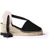 Toni Pons Espadrillas da Donna in Tela di Cotone - Valencia - Nero, 41 EU