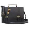 Catwalk Collection Handbags - Vera Pelle - Borsa a Tracolla da Lavoro/Satchel/Borse a Mano/Messenger/Borsa Business - Tracolla Regolabile e Rimovibile - Canterbury - NERO